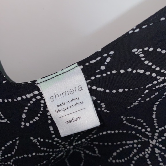 3/20🌟 Shimera NWT tie shoulder swim cover dot floral black/white size M - Picture 3 of 10